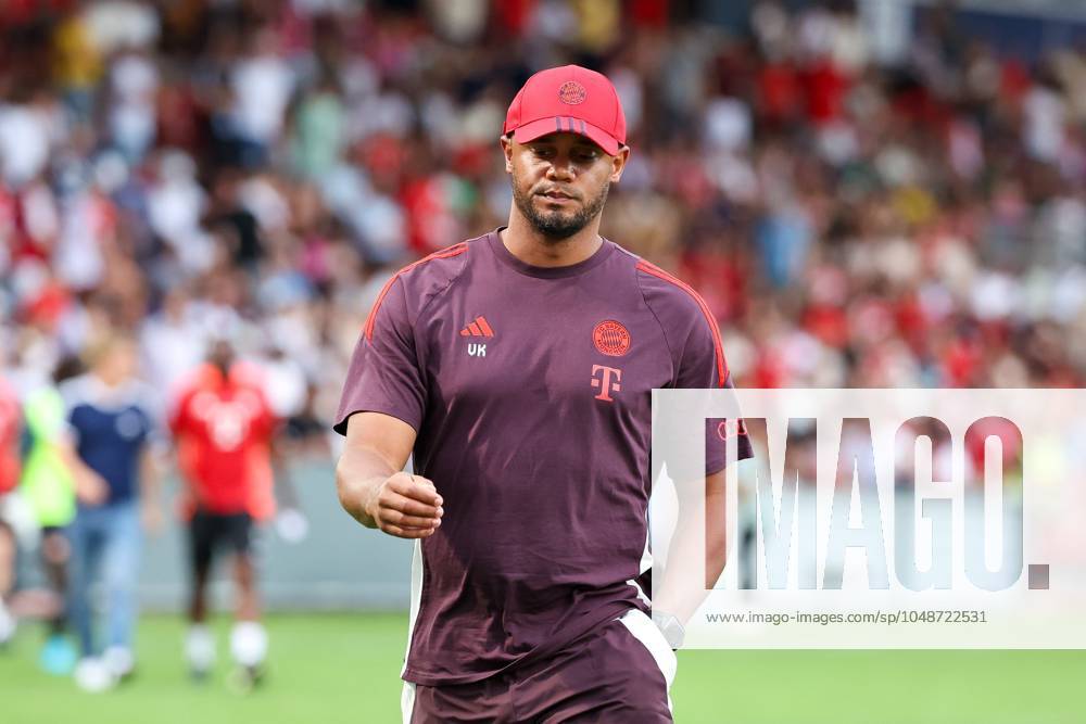 Enttaeuschung bei Chef-Trainer Vincent Kompany (FC Bayern Muenchen), FC Bayern Muenchen vs. WSG Tirol, Fussball, Testspiel, 13.08.2024 Unterhaching Bayern Deutschland