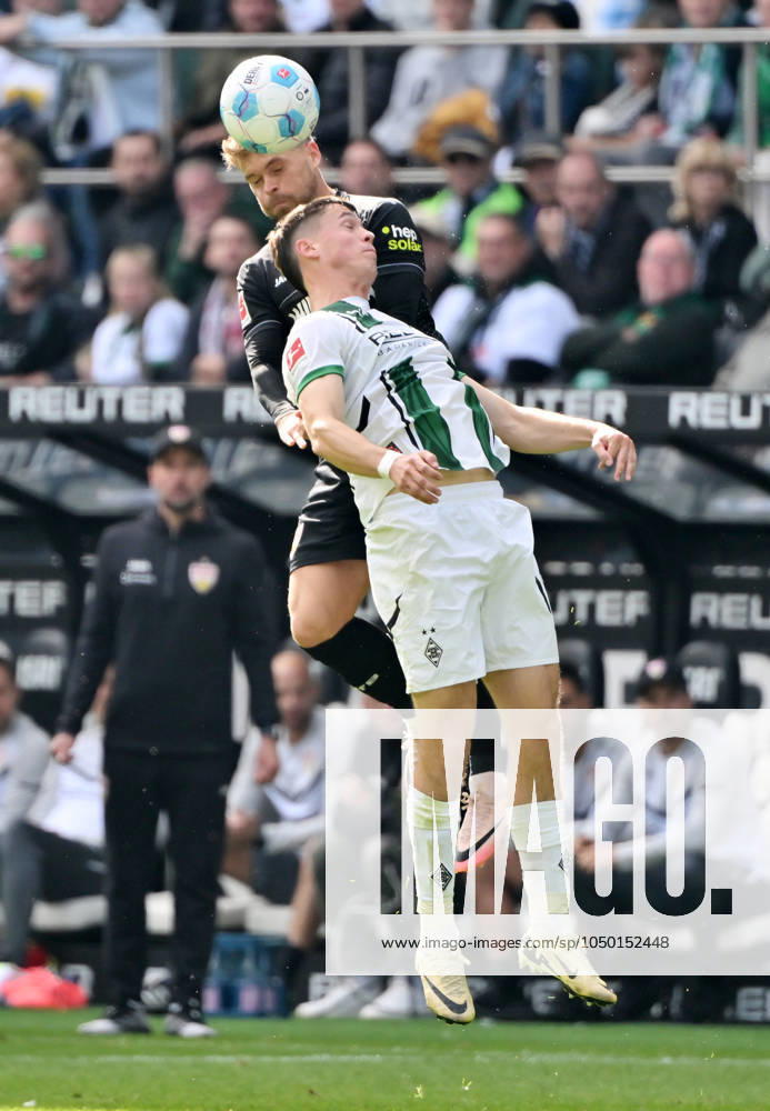 Philipp Sander (Borussia Moenchengladbach), Maximilian Mittelstädt (VfB Stuttgart), v.re. 14.09.2024, Fussball 1. Bundesliga, 3. Spieltag, Saison 2024 2025 Borussia Mönchengladbach - VfB Stuttgart 1:3 Moenchengladbach Borussia Park Nordrhein Westfalen Deutschland