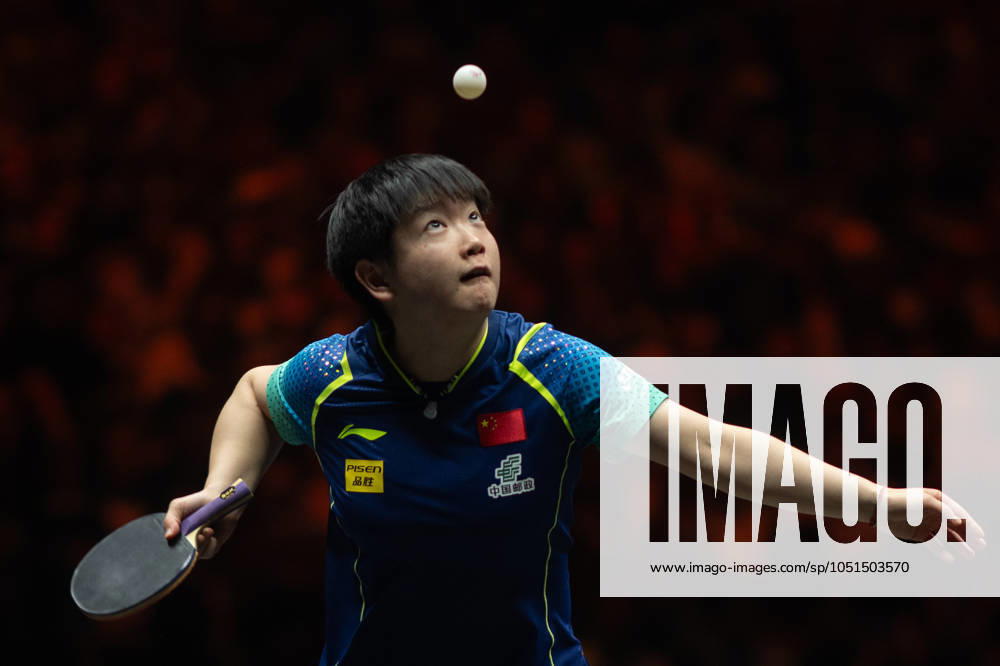 (241004) -- BEIJING, Oct. 4, 2024 -- Sun Yingsha serves during the women s singles quarterfinal match between Sun Yingsha of China and Ito Mima of Japan at 2024 World Table tennis, Tischtennis (WTT) China Smash in Beijing, China, Oct. 4, 2024. ) (SP)CHINA-BEIJING-TABLE TENNIS-WTT-CHINA SMASH-WOMEN S SINGLES (CN) XiaoxYijiu