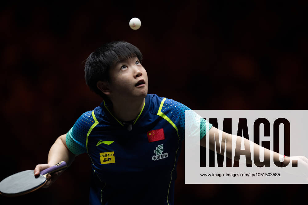 (241004) -- BEIJING, Oct. 4, 2024 -- Sun Yingsha serves during the women s singles quarterfinal match between Sun Yingsha of China and Ito Mima of Japan at 2024 World Table tennis, Tischtennis (WTT) China Smash in Beijing, China, Oct. 4, 2024. ) (SP)CHINA-BEIJING-TABLE TENNIS-WTT-CHINA SMASH-WOMEN S SINGLES (CN) XiaoxYijiu
