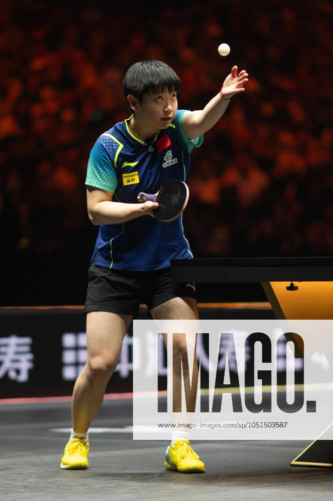 (241004) -- BEIJING, Oct. 4, 2024 -- Sun Yingsha serves during the women s singles quarterfinal match between Sun Yingsha of China and Ito Mima of Japan at 2024 World Table tennis, Tischtennis (WTT) China Smash in Beijing, China, Oct. 4, 2024. ) (SP)CHINA-BEIJING-TABLE TENNIS-WTT-CHINA SMASH-WOMEN S SINGLES (CN) XiaoxYijiu