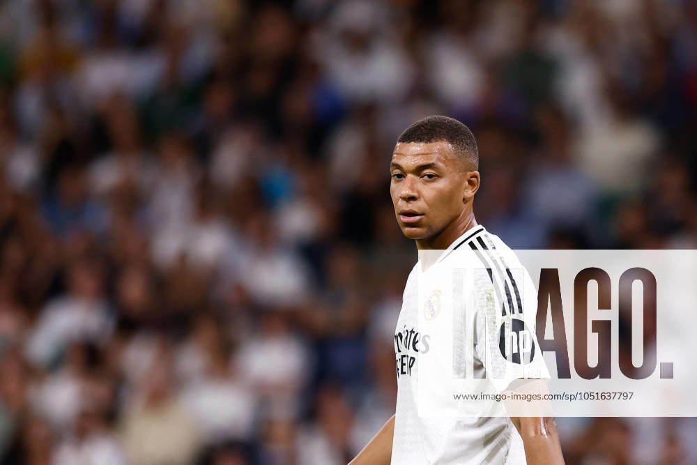 Kylian Mbappe of Real Madrid looks on during the Spanish League, LaLiga EA Sports, football match played between Real Madrid and Villarreal CF at Santiago Bernabeu stadium on October 5, 2024, in Madrid, Spain. Madrid SPAIN - ZUMAa181 20241005_zaa_a181_210