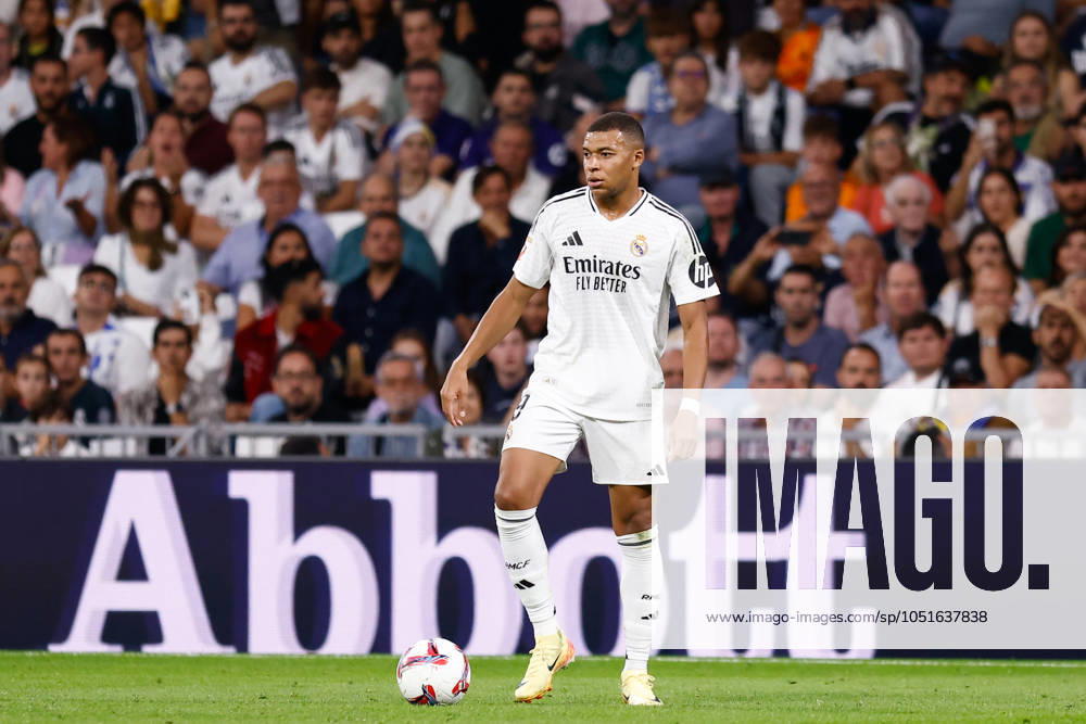 Kylian Mbappe of Real Madrid in action during the Spanish League, LaLiga EA Sports, football match played between Real Madrid and Villarreal CF at Santiago Bernabeu stadium on October 5, 2024, in Madrid, Spain. Madrid SPAIN - ZUMAa181 20241005_zaa_a181_212