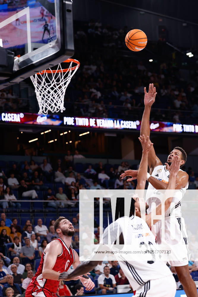 Walter Samuel Tavares da Veiga of Real Madrid in action during the Spanish League, Liga ACB Endesa, basketball match played between Real Madrid and Casademont Zaragoza at WiZink Center on October 6, 2024 in Madrid, Spain. Madrid SPAIN - ZUMAa181 20241006_zaa_a181_057