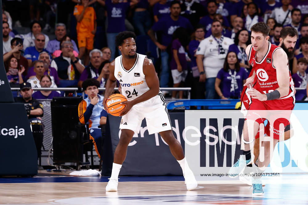 Andres Feliz of Real Madrid in action during the Spanish League, Liga ACB Endesa, basketball match played between Real Madrid and Casademont Zaragoza at WiZink Center on October 6, 2024 in Madrid, Spain. Madrid SPAIN - ZUMAa181 20241006_zaa_a181_138