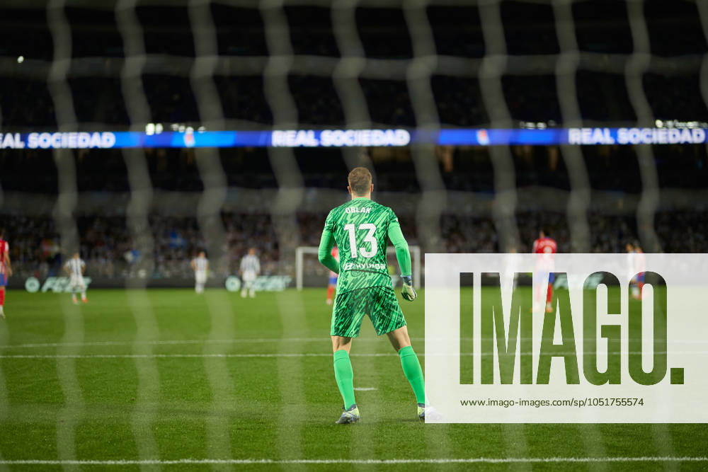 Jan Oblak of Atletico de Madrid looks on during the LaLiga EA Sports match between Real Sociedad and Atletico de Madrid at Reale Arena on October 6, 2024, in San Sebastian, Spain. San Sebastian SPAIN - ZUMAa181 20241006_zaa_a181_290