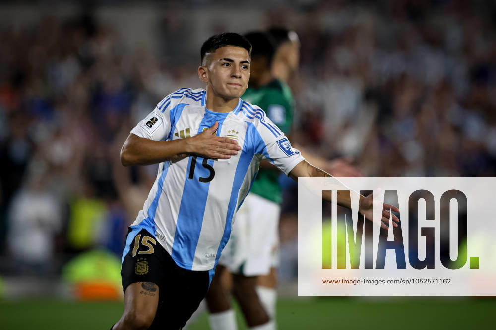 Thiago Almada of Argentina celebrates during the match between Argentina and Bolivia as part of FIFA World Cup, WM, Weltmeisterschaft, Fussball 2026 Qualifiers at Estadio Mas Monumental, on October 15 2024 in Buenos Aires, Argentina Buenos Aires Argentina - ZUMAt163 20241015_zsp_t163_014