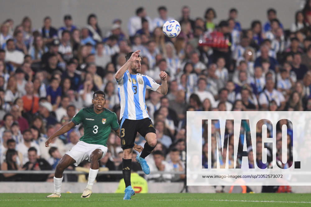 Nicolas Tagliafico, Diego Daniel Medina Roman of Argentina during the FIFA World Cup, WM, Weltmeisterschaft, Fussball 2026 South American Qualifier match between Argentina and Bolivia at Estadio Mas Monumental Antonio Vespucio Liberti on October 15, 2024 in Buenos Aires, Argentina. Photo by D.Halisz SFSI Argentina v Bolivia - FIFA World Cup 2026 Qualifier