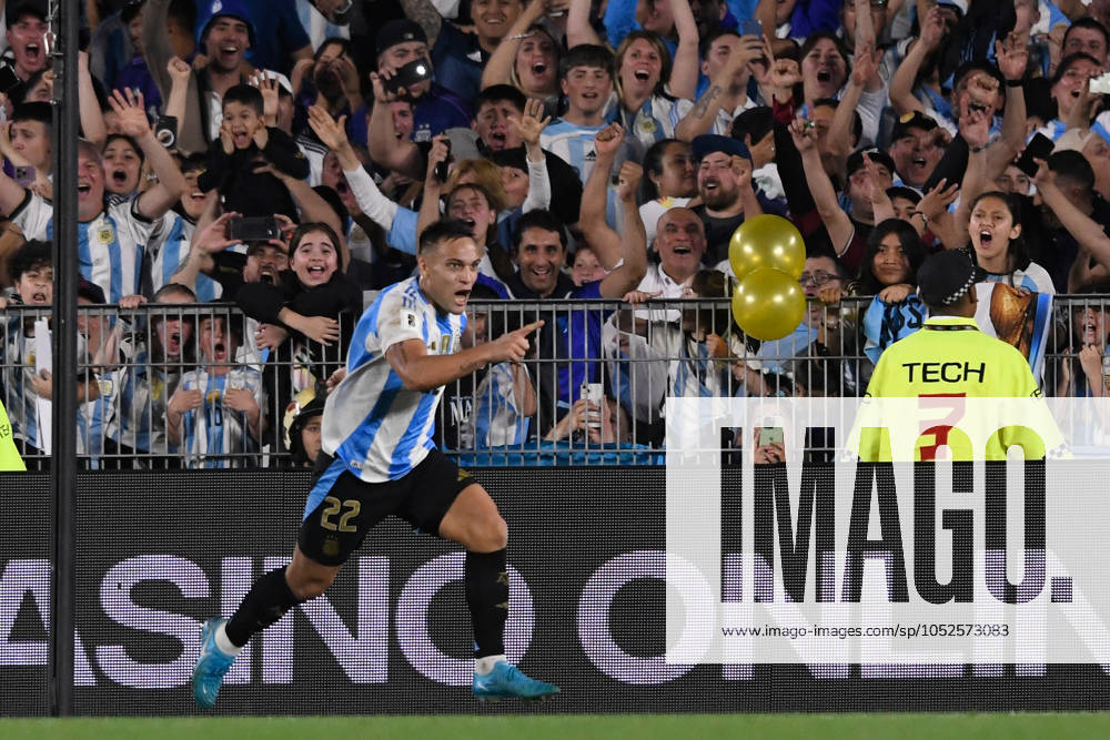 Lautaro Martinez of Argentina celebrate after scoring goal during the FIFA World Cup, WM, Weltmeisterschaft, Fussball 2026 South American Qualifier match between Argentina and Bolivia at Estadio Mas Monumental Antonio Vespucio Liberti on October 15, 2024 in Buenos Aires, Argentina. Photo by D.Halisz SFSI Argentina v Bolivia - FIFA World Cup 2026 Qualifier