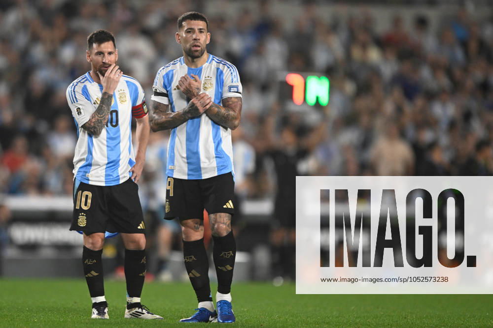Lionel Messi, Nicolas Otamendi of Argentina looks on during the FIFA World Cup, WM, Weltmeisterschaft, Fussball 2026 South American Qualifier match between Argentina and Bolivia at Estadio Mas Monumental Antonio Vespucio Liberti on October 15, 2024 in Buenos Aires, Argentina. Photo by D.Halisz SFSI Argentina v Bolivia - FIFA World Cup 2026 Qualifier