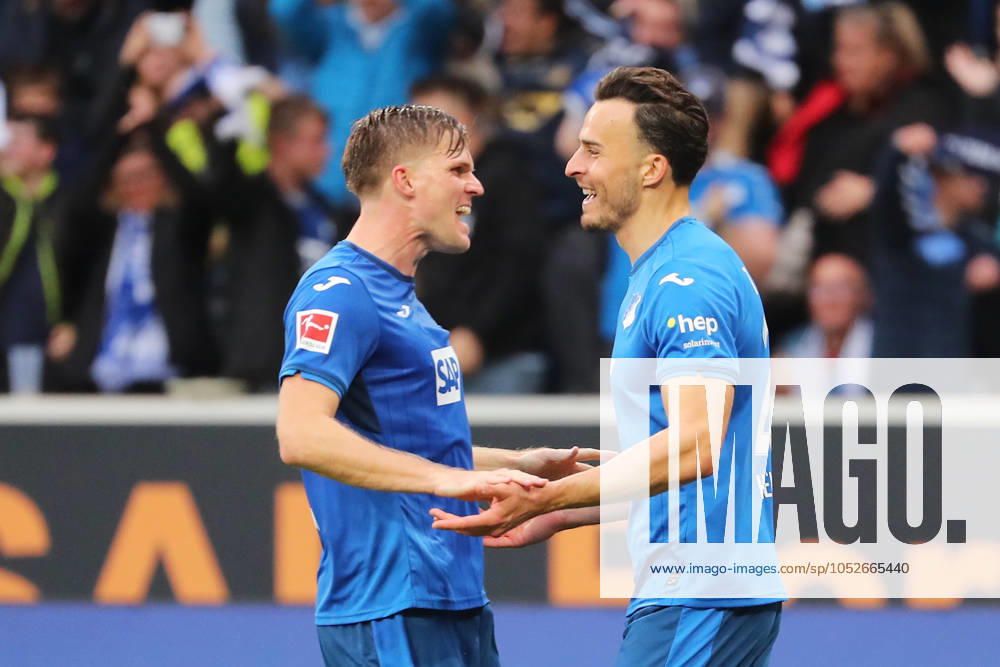 Fussball 1.Bundesliga, TSG 1899 Hoffenheim - VfL Bochum, v.l. Goal scored, Tor zum 3:1 Haris Tabakovic (TSG 1899 Hoffenheim) Cristian Gamboa (VfL Bochum) Marius Buelter (TSG 1899 Hoffenheim) Haris Tabakovic (TSG 1899 Hoffenheim) Sinsheim