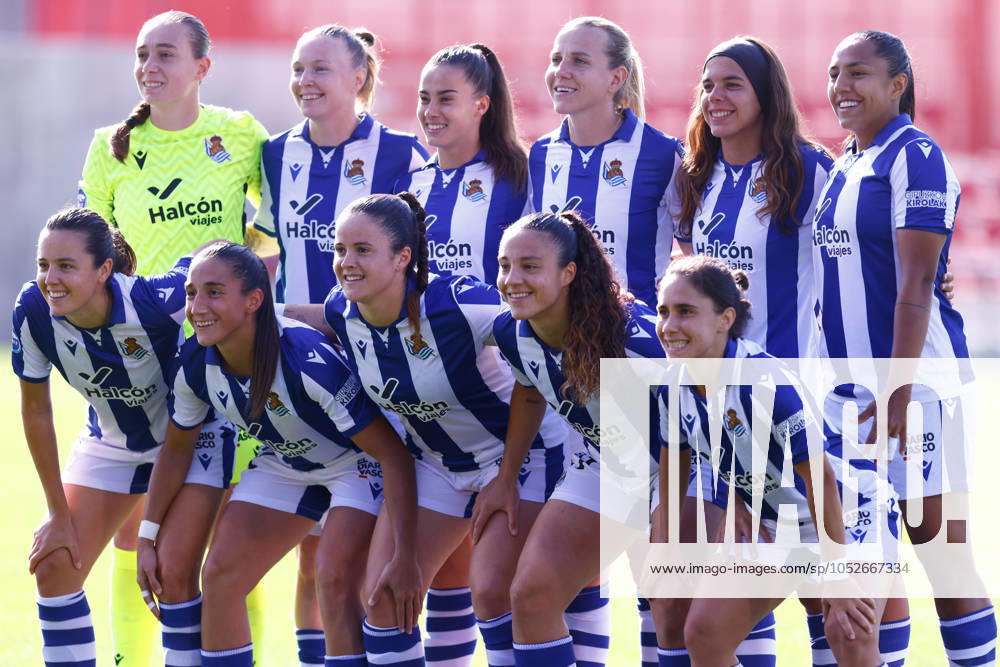 Players of Real Sociedad pose for photo during the Spanish Women League, Liga F, football match played between Atletico de Madrid and Real Sociedad at Centro Deportivo Alcala de Henares on October 19, 2024, in Madrid, Spain. Madrid SPAIN - ZUMAa181 20241019_zaa_a181_068