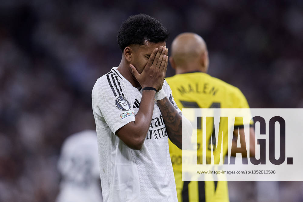 Rodrygo Goes of Real Madrid CF during the UEFA Champions League football match between Real Madrid CF and Borussia Dortmund at Santiago Bernabeu Stadium in Madrid, Spain, October 22, 2024 Madrid Spain - ZUMAa206 20241022_zsp_a206_006