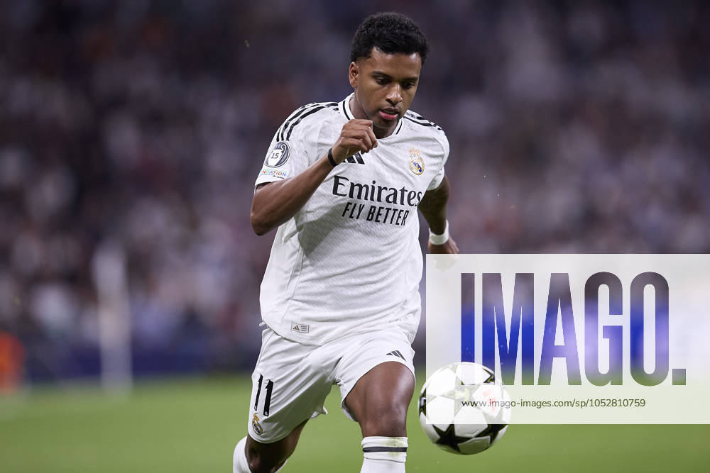 Rodrygo Goes of Real Madrid CF during the UEFA Champions League football match between Real Madrid CF and Borussia Dortmund at Santiago Bernabeu Stadium in Madrid, Spain, October 22, 2024 Madrid Spain - ZUMAa206 20241022_zsp_a206_015