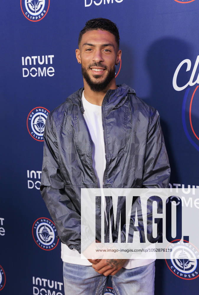 Denis Bouanga on the red carpet of the Los Angeles Clippers Season Opener held prior to their NBA, Basketball Herren, USA Season game against the Phoenix Suns on Wednesday October 23, 2024 at Intuit Dome Arena in Inglewood, California. JAVIER ROJAS PI Los Angeles USA - ZUMAp124 20241023_zaa_p124_081
