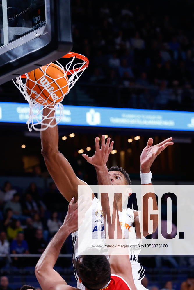 Walter Samuel Tavares da Veiga of Real Madrid in action during the Spanish League, Liga ACB Endesa, basketball match played between Real Madrid and BAXI Manresa at WiZink Center on October 27, 2024, in Madrid, Spain. Madrid SPAIN - ZUMAa181 20241027_zaa_a181_024