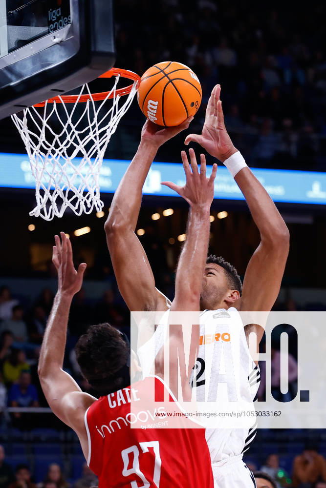Walter Samuel Tavares da Veiga of Real Madrid in action during the Spanish League, Liga ACB Endesa, basketball match played between Real Madrid and BAXI Manresa at WiZink Center on October 27, 2024, in Madrid, Spain. Madrid SPAIN - ZUMAa181 20241027_zaa_a181_025