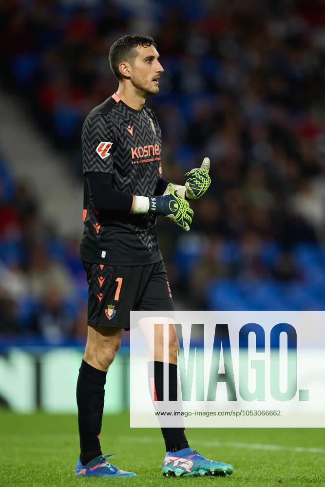 Sergio Herrera of CA Osasuna looks on during the LaLiga EA Sports match between Real Sociedad and CA Osasuna at Reale Arena on October 27, 2024, in San Sebastian, Spain. San Sebastian SPAIN - ZUMAa181 20241027_zaa_a181_306