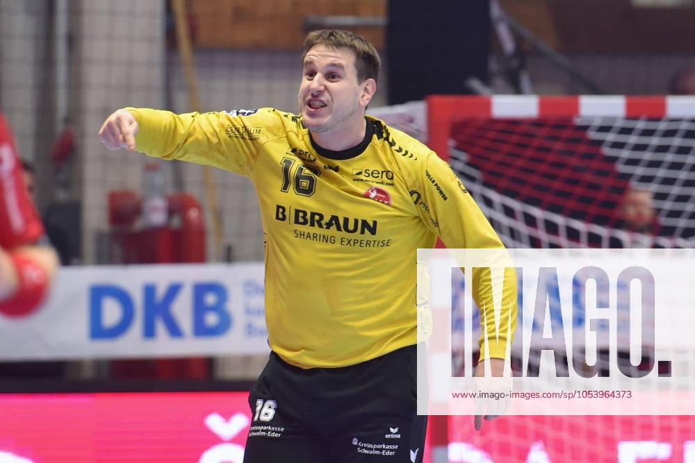 Jubel bei Nebojsa Simic (Torwart MT Melsungen 16) , GER, MT Melsungen - SC Magdeburg, Handball, 1. Bundesliga, 10. Spieltag, Saison 2024 2025, 16.11.2024, GER, MT Melsungen - SC Magdeburg, Handball, 1. Bundesliga, 10. Spieltag, Saison 2024 2025, 16.11.2024 Kassel