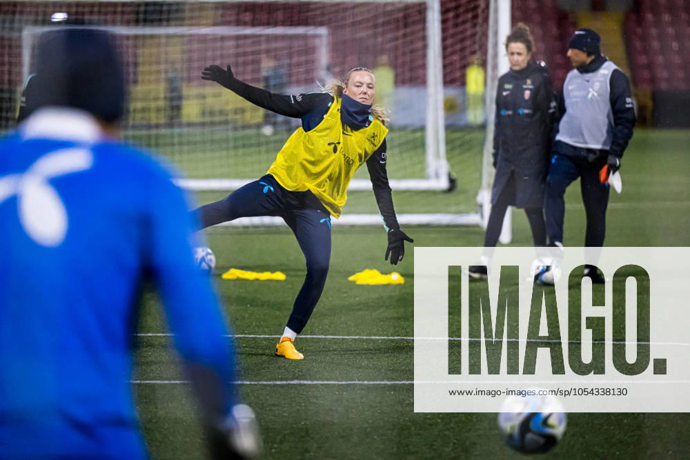 Synne Jensen of the Norwegian women s national football team during a training session on November 28, 2024 in Larne. Photo: Marius Simensen BILDBYRAN COP 238 bbeng dam football fotball fotboll norge norway practice soccer training trening träning uefa women s EURO Qualifier, EM, Europameisterschaft