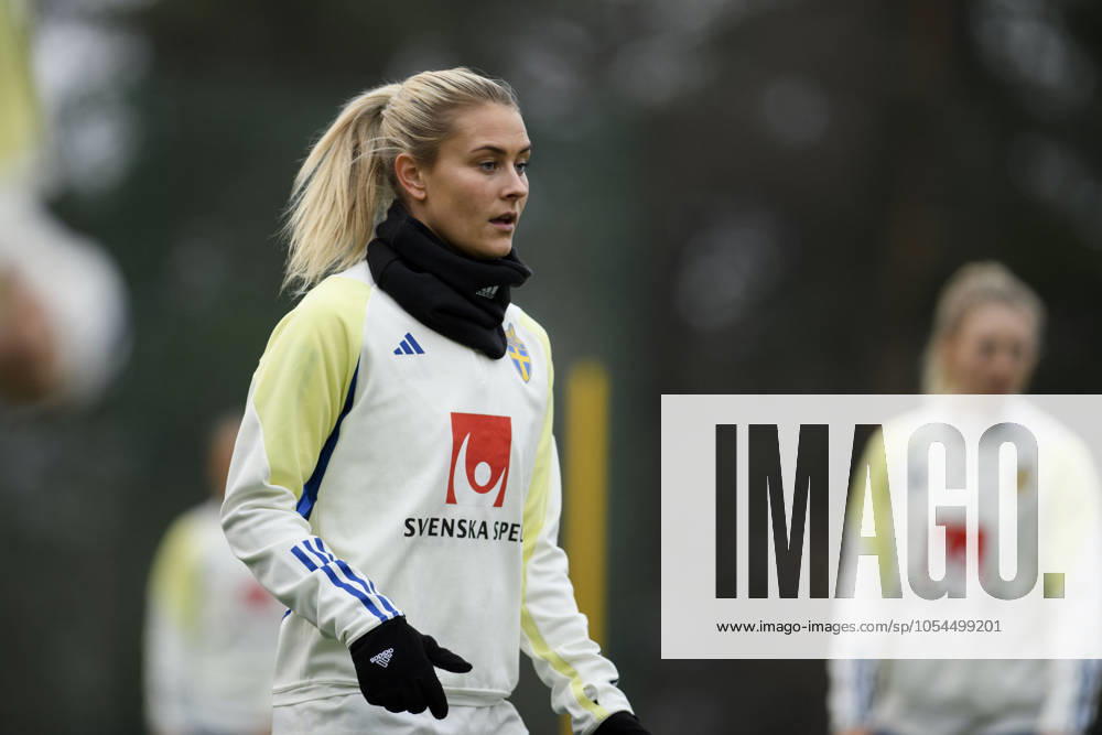 STOCKHOLM, SVERIGE 20241201 Amanda Nildà n när damlandslaget i fotboll tränar pa Arsta IP inför den andra EM-playoffmatchen mot Serbien. STOCKHOLM SVERIGE