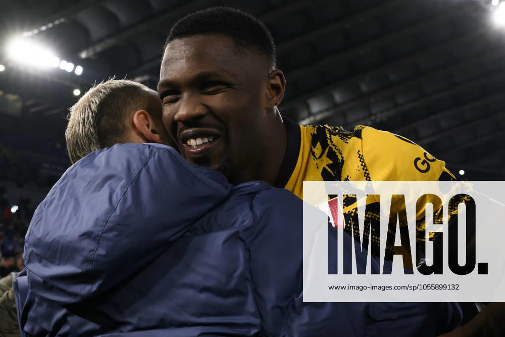 Marcus Thuram of FC Internazionale celebrates at the end of the Serie A football match between SS Lazio and FC Internazionale at Olimpico stadium in Rome (Italy), December 16, 2024. AndreaxStaccioli