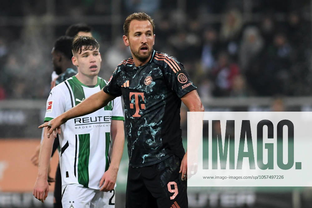 Harry Kane (FC Bayern Muenchen) gestikuliert, gestik waehrend des Spiels der 1. Bundesliga zwischen Borussia Mönchengladbach und FC Bayern München, Stadion im Borussia-Park am 11. January 2025 in Mönchengladbach, Deutschland. (Foto von Ralf Treese DeFodi Images) +++ Harry Kane (FC Bayern Muenchen) gestures during the Bundesliga match between Borussia Mönchengladbach and FC Bayern München at Stadium in Borussia-Park on January 11, 2025 in Mönchengladbach, Germany. (Photo by Ralf Treese DeFodi Images) DFL regulations prohibit any use of photographs as image sequences and or quasi-video. Defodi-521_BMGFCB20250111_122