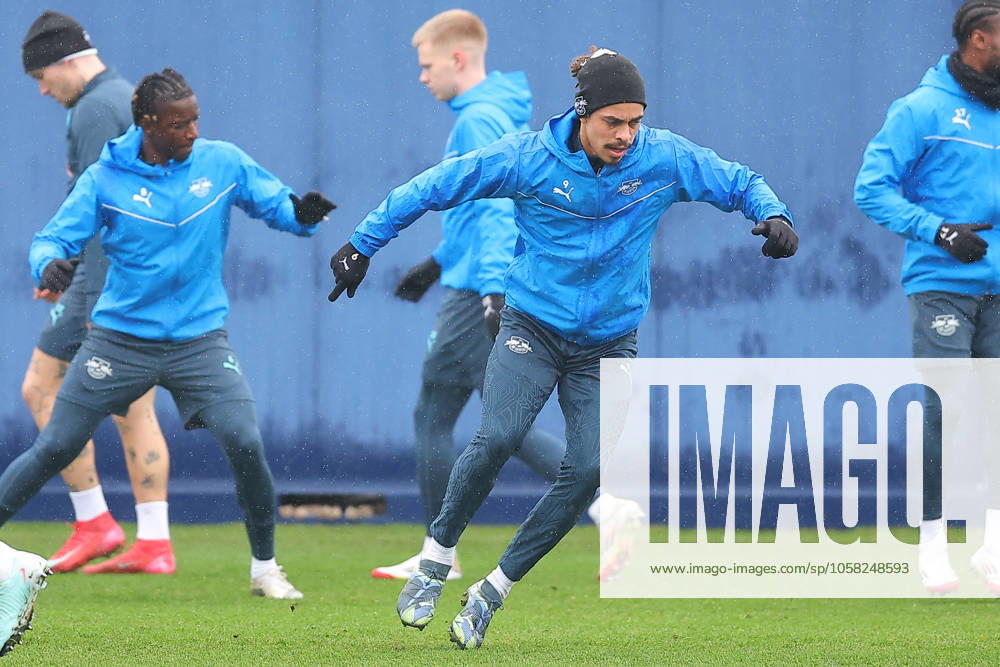 RB Leipzig - Training Champions League Leipzig, 28.01.2025, RBL Trainingszentrum, UEFA Champions League, RB LEIPZIG Abschlusstraining vorm morgigen Spiel bei Sturm Graz , Im Bild: Yussuf Yurary Poulsen , Nur zur redaktionellen Nutzung. Editorial use only. ,