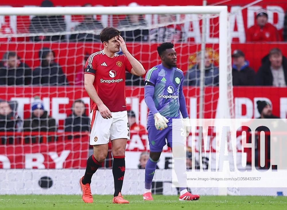 Harry Maguire of Manchester United, ManU looks dejected Manchester United v Crystal Palace, Premier League, Football, Old Trafford, Manchester, UK - 02 Feb 2025