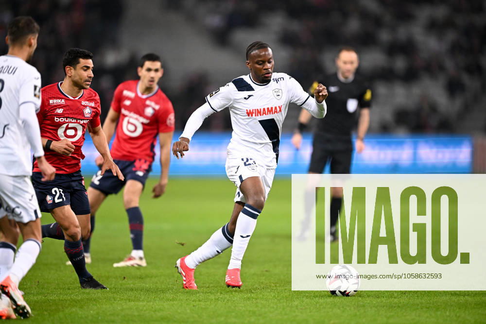 LOSC Lille v Le Havre Athletic Club - Ligue 1 McDonald s 2024 2025 23 Junior MWANGA (hac) during the Ligue 1 McDonald s match between Lille and Le Havre at Stade Pierre Mauroy on February 8, 2025 in Lille, France. Lille France