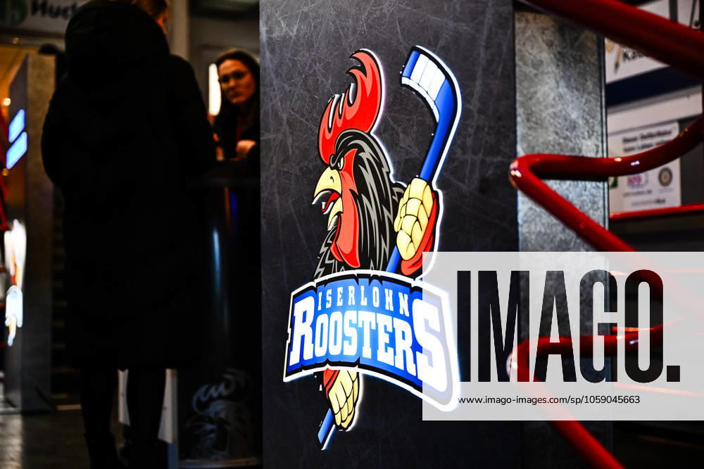 Feature, Symbolfoto, Logo, Roosters-Logo, GER, Iserlohn Roosters vs. Straubing Tigers, Eishockey, Penny-DEL, 46. Spieltag, Spielzeit 2024 2025, 19.02.2025, GER, Iserlohn Roosters vs. Straubing Tigers, Eishockey, Penny-DEL, 46. Spieltag, Spielzeit 2024 2025, 19.02.2025 Iserlohn