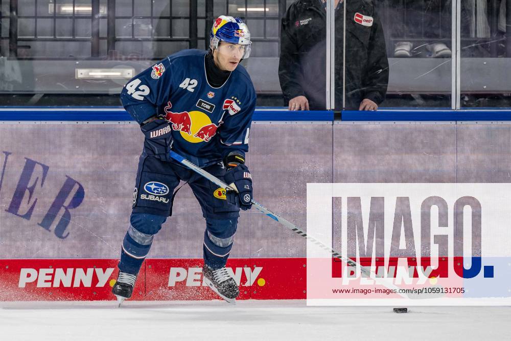 Yasin Ehliz (EHC Red Bull Muenchen, 42). GER, EHC Red Bull Muenchen vs. Iserlohn Roosters, Eishockey, DEL, 47. Spieltag, Saison 2024 2025, 21.02.2025. GER, EHC Red Bull Muenchen vs. Iserlohn Roosters, Eishockey, DEL, 47. Spieltag, Saison 2024 2025, 21.02.2025. Muenchen
