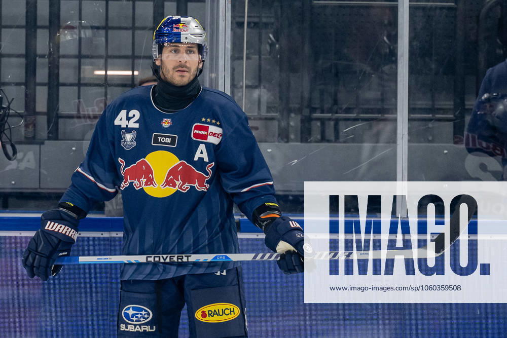 Yasin Ehliz (EHC Red Bull Muenchen, 42). GER, EHC Red Bull Muenchen vs. Adler Mannheim, Eishockey, DEL, Playoffs, Viertelfinale Spiel 6, Saison 2024 2025, 28.03.2025. GER, EHC Red Bull Muenchen vs. Adler Mannheim, Eishockey, DEL, Playoffs, Viertelfinale Spiel 6, Saison 2024 2025, 28.03.2025. Muenchen