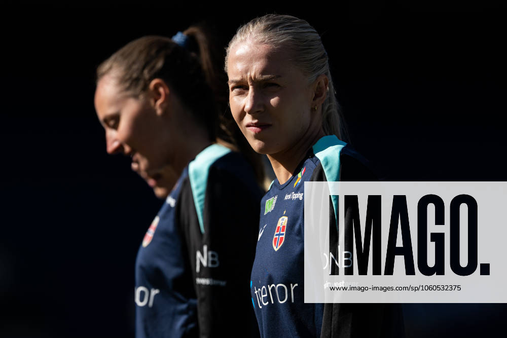 Thea Bjelde of the Norwegian women s national football team during a training session on April 2, 2025 in Oslo. Photo: Vegard Grott BILDBYRAN kod VG VG0738 bbeng fotboll football soccer fotball norge norway women dam nations league träning practice training trening