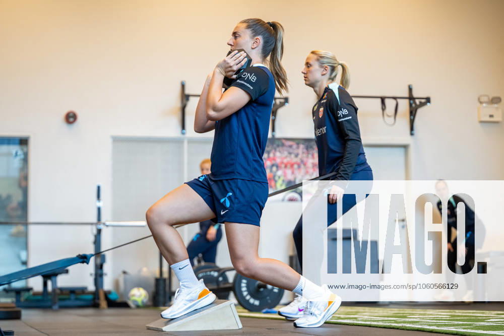 Vilde Boe Risa of the Norwegian women s national football team during an indoor gym session on April 3, 2025 in Reykjavik. Photo: Vegard Grott BILDBYRAN kod VG VG0742 bbeng fotboll football soccer fotball norge norway women dam nations league träning practice training trening gym