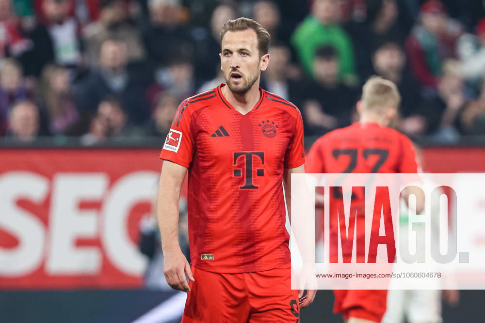 Harry Kane (FC Bayern Muenchen, 09) GER, FC Augsburg vs FC Bayern Muenchen, 1.Bundesliga Fussball, 28.Spieltag, 04.04.2025, Saison 2024 2025 DFB DFL REGULATIONS PROHIBIT ANY USE OF PHOTOGRAPHS AS IMAGE SEQUENCES AND OR QUASI-VIDEO GER, FC Augsburg vs FC Bayern Muenchen, 1.Bundesliga Fussball, 28.Spieltag, 04.04.2025, Saison 2024 2025 Augsburg
