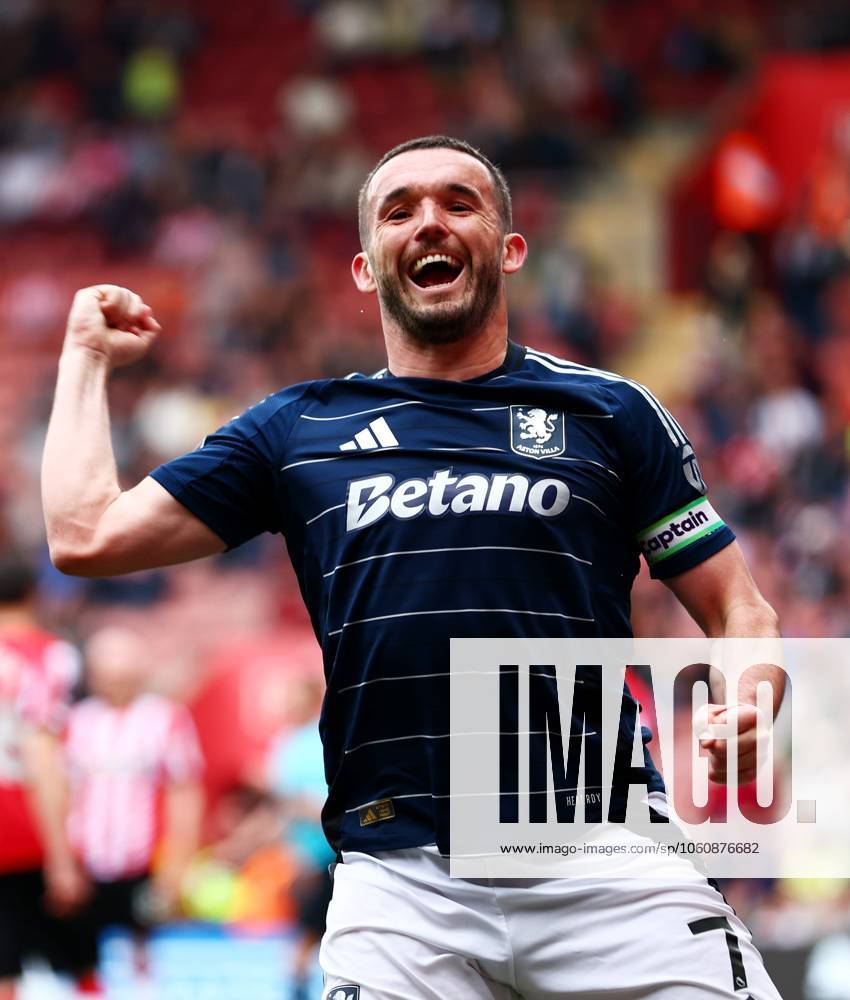 John McGinn of Aston Villa celebrates scoring a goal after making the score 0-3. Southampton v Aston Villa, Premier League, Football, St Mary s Stadium, Southampton, UK - 12 Apr 2025