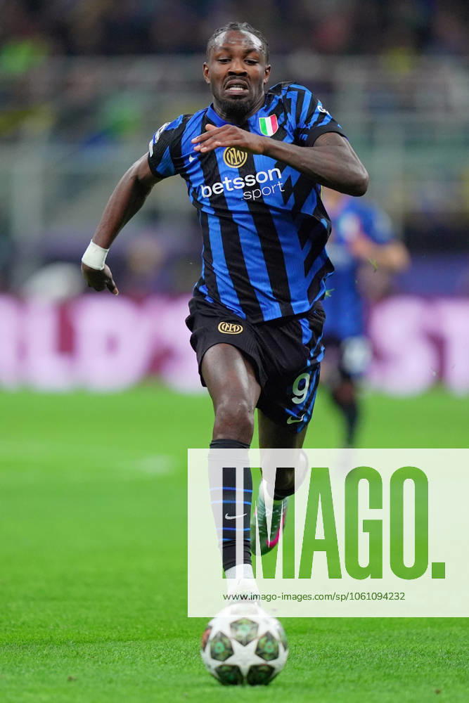 Inter Milan s Marcus Thuram during the Uefa Champions League soccer match between Inter and Bayern Munich at San Siro Stadium in Milan , North Italy - , Wednesday April 16, 2025 . - Soccer