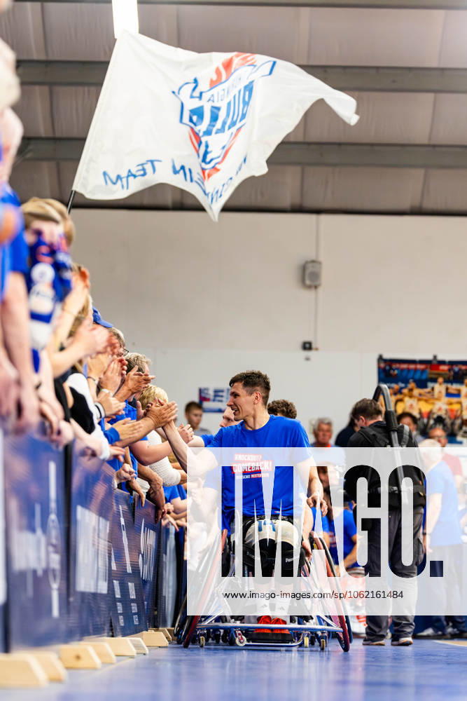 GER, Rollstuhlbasketball, Maenner Frauen, Saison 24 25, 1.Bundesliga, PlayOff Finale, RSB Thuringia Bulls - RSV Lahn-Dill Im Bild Aliaksandr Halouski (RSB Thuringia Bulls) Die Mannschaft der Thuringia Bulls schlägt im zweiten PlayOff Spiel erneut die Gastmannschaft vom RSV Lahn-Dill und gewinnt somit die Saison 24 25 - Deutsche Meisterschaft Deutscher Meister 99189 Elxleben Fit-In Freizeitanlage Sporthal Thueringen Deutschland