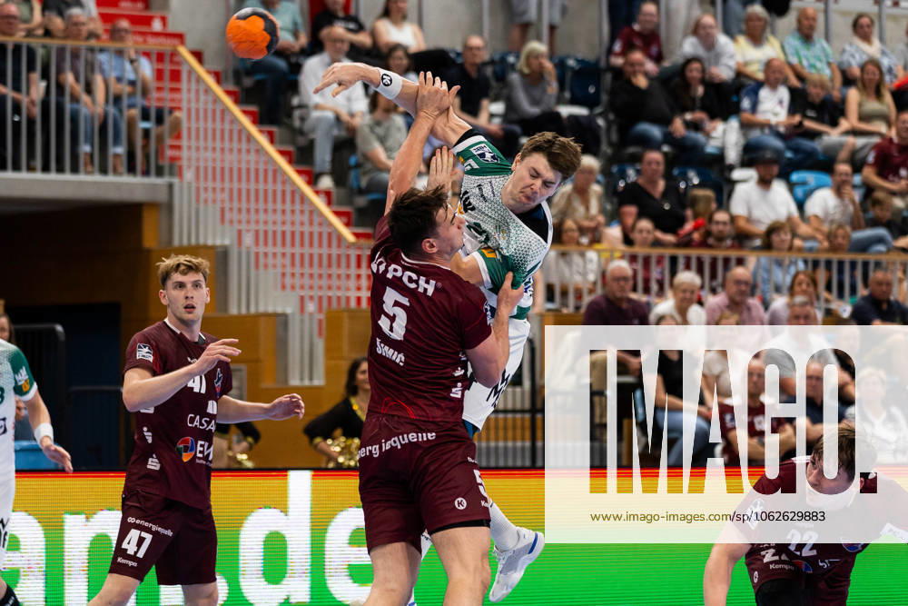 Oskar SUNNEFELDT (FRISCH AUF! Goeppingen, 27) erzielt ein Tor, Aktion, Torwurf 1. VfL Potsdam (POT) vs. FRISCH AUF! Goeppingen (FAG), Handball, Maenner, Daikin Handball Bundesliga (HBL), 32. Spieltag, Spielzeit 2024 2025, 31.05.2025 1. VfL Potsdam (POT) vs. FRISCH AUF! Goeppingen (FAG), Handball, Maenner, Daikin Handball Bundesliga (HBL), 32. Spieltag, Spielzeit 2024 2025, 31.05.2025 Potsdam
