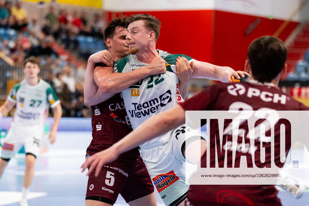 Erik PERSSON (FRISCH AUF! Goeppingen, 22) erzielt ein Tor, Aktion, Torwurf 1. VfL Potsdam (POT) vs. FRISCH AUF! Goeppingen (FAG), Handball, Maenner, Daikin Handball Bundesliga (HBL), 32. Spieltag, Spielzeit 2024 2025, 31.05.2025 1. VfL Potsdam (POT) vs. FRISCH AUF! Goeppingen (FAG), Handball, Maenner, Daikin Handball Bundesliga (HBL), 32. Spieltag, Spielzeit 2024 2025, 31.05.2025 Potsdam