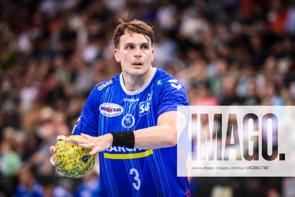 Max Haefner (TVB Stuttgart, 03) GER, TVB Stuttgart - Fuechse Berlin, Handball, Bundesliga, HBL, 32. Spieltag, Spielzeit 2024 2025, 01.06.2025 GER, TVB Stuttgart - Fuechse Berlin, Handball, Bundesliga, HBL, 32. Spieltag, Spielzeit 2024 2025, 01.06.2025 Stuttgart