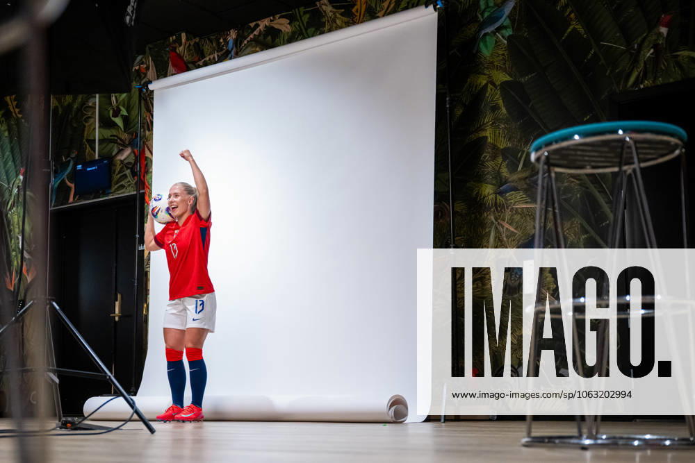 Thea Bjelde of the Norwegian womens national football team during a media day ahead of the UEFA Women s Euro on June 23, 2025 in Oslo. Photo: Vegard Grott BILDBYRAN kod VG VG0771 bbeng fotboll football soccer fotball norge norway women dam pre-camp precamp media day mediedag UEFA EURO, EM, Europameisterschaft,Fussball em kvinner em 2025 preview