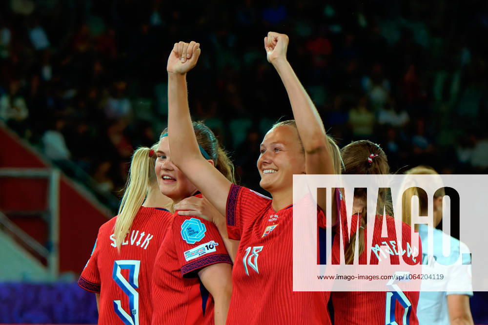 Frida Maanum of Norway celebrates after scoring a goal during UEFA Women s EURO 2025 - Norway vs Iceland, UEFA European Football Championship in Thun, Switzerland, July 10 2025