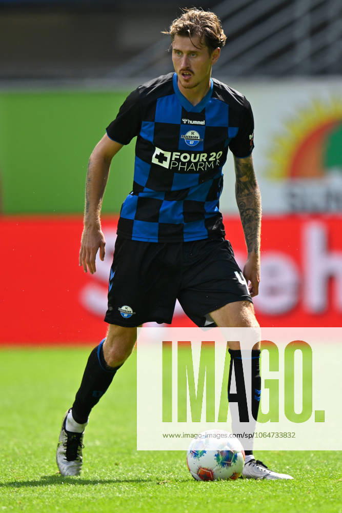 Paderborn, Home Deluxe Arena, 02.08.25, GER, Herren, 2.Bundesliga, Saison 2025-2026, SC Paderborn 07 - KSV Holstein Kiel Bild: Calvin BRACKELMANN (Paderborn) DFL regulations prohibit any use of photographs as image sequences and or quasi-video. NRW Deutschland