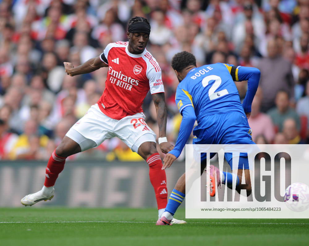 Football - 2025 2026 Premier League - Arsenal vs Leeds United - Emirates Stadium - Saturday 23rd August 2025 Noni Madueke of Arsenal