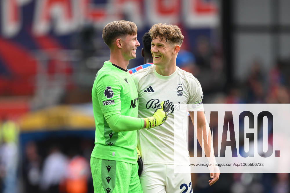 Crystal Palace v Nottingham Forest - Premier League Former teammates Ryan Yates of Nottingham Forest and Dean Henderson of Crystal Palace talk after the final whistle during the Premier League match between Crystal Palace and Nottingham Forest at Selhurst Park in London, England, on August 24, 2025. London Greater London United Kingdom