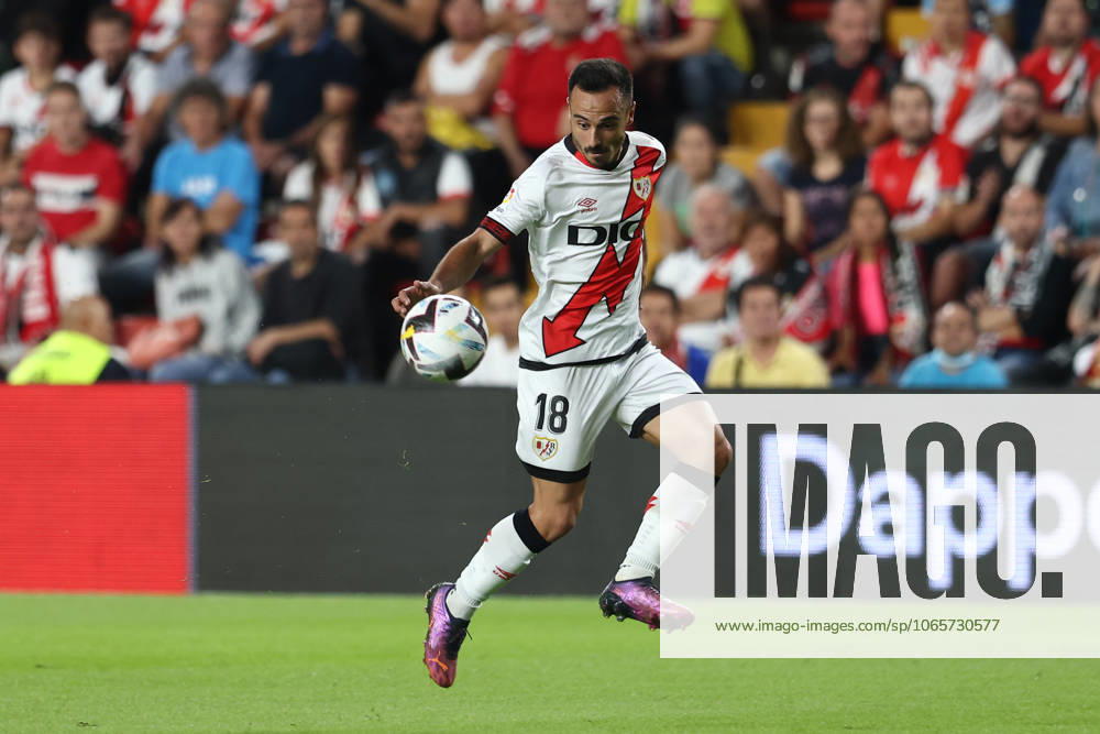 Alvaro Garcia of Rayo Vallecano in action during the spanish league, La Liga Santander, football match played between Rayo Vallecano and Elche CF at Estadio de Vallecas on October 03, 2022, in Madrid, Spain.