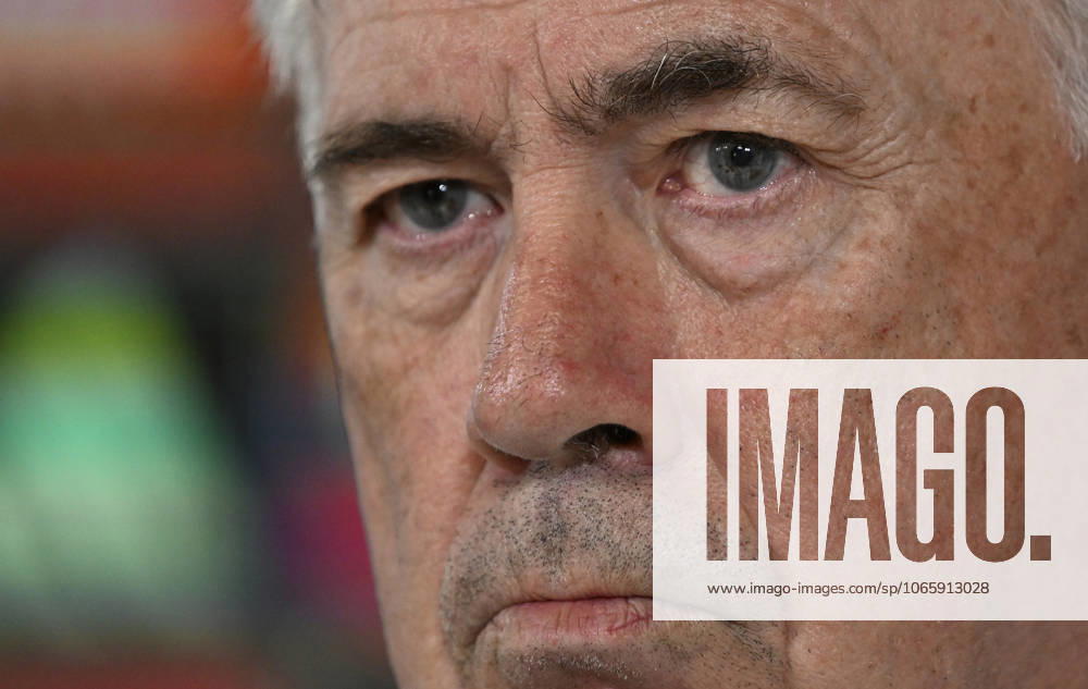 Training session of Real Madrid MADRID, SPAIN - SEPTEMBER 29: Head coach of Real Madrid, Carlo Ancelotti speaks to press during a training session ahead of La Liga week 8 soccer match between Real Madrid and Girona, at Ciudad Real Madrid in Madrid, Spain on September 29, 2023. Madrid Spain. Editorial use only. Please get in touch for any other usage.