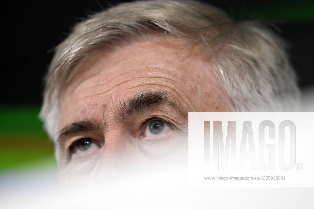 Training session of Real Madrid MADRID, SPAIN - SEPTEMBER 29: Head coach of Real Madrid, Carlo Ancelotti speaks to press during a training session ahead of La Liga week 8 soccer match between Real Madrid and Girona, at Ciudad Real Madrid in Madrid, Spain on September 29, 2023. Madrid Spain. Editorial use only. Please get in touch for any other usage.